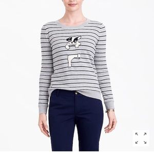 J. Crew French Bulldog striped Teddie sweater